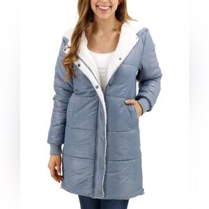 Grace & Lace Light Blue Puffer Jacket